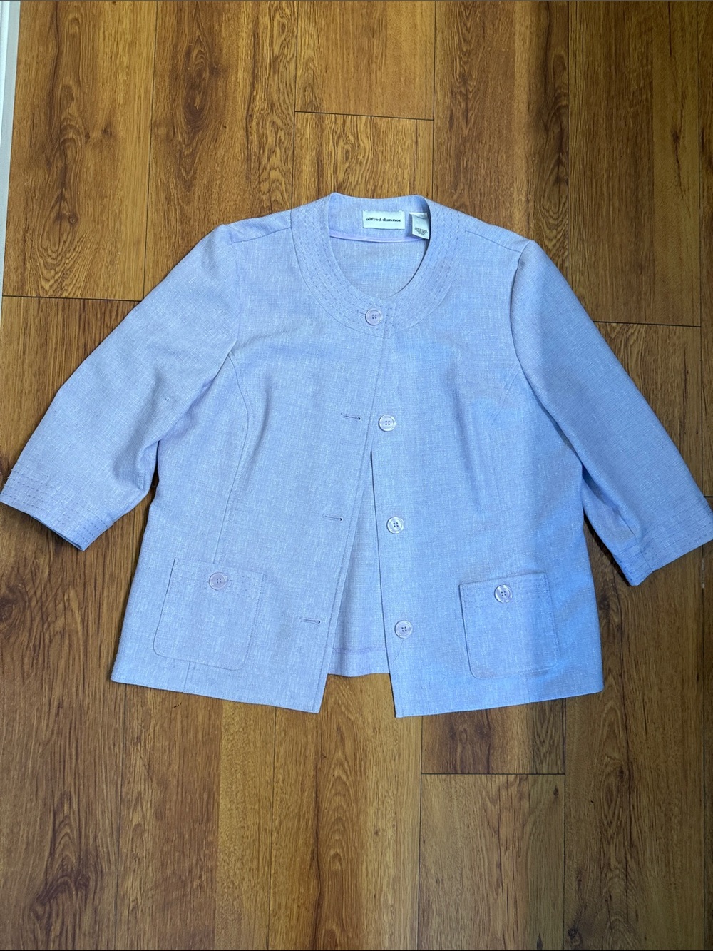 Alfred Dunner Lavender Button-Front Kids Blazer